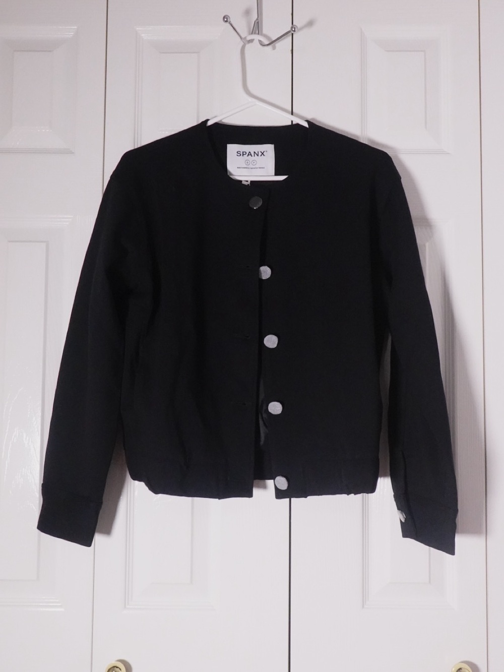 Spanx Women's Ponte Bomber Jacket Long Sleeve Classic Black - Small - NWT